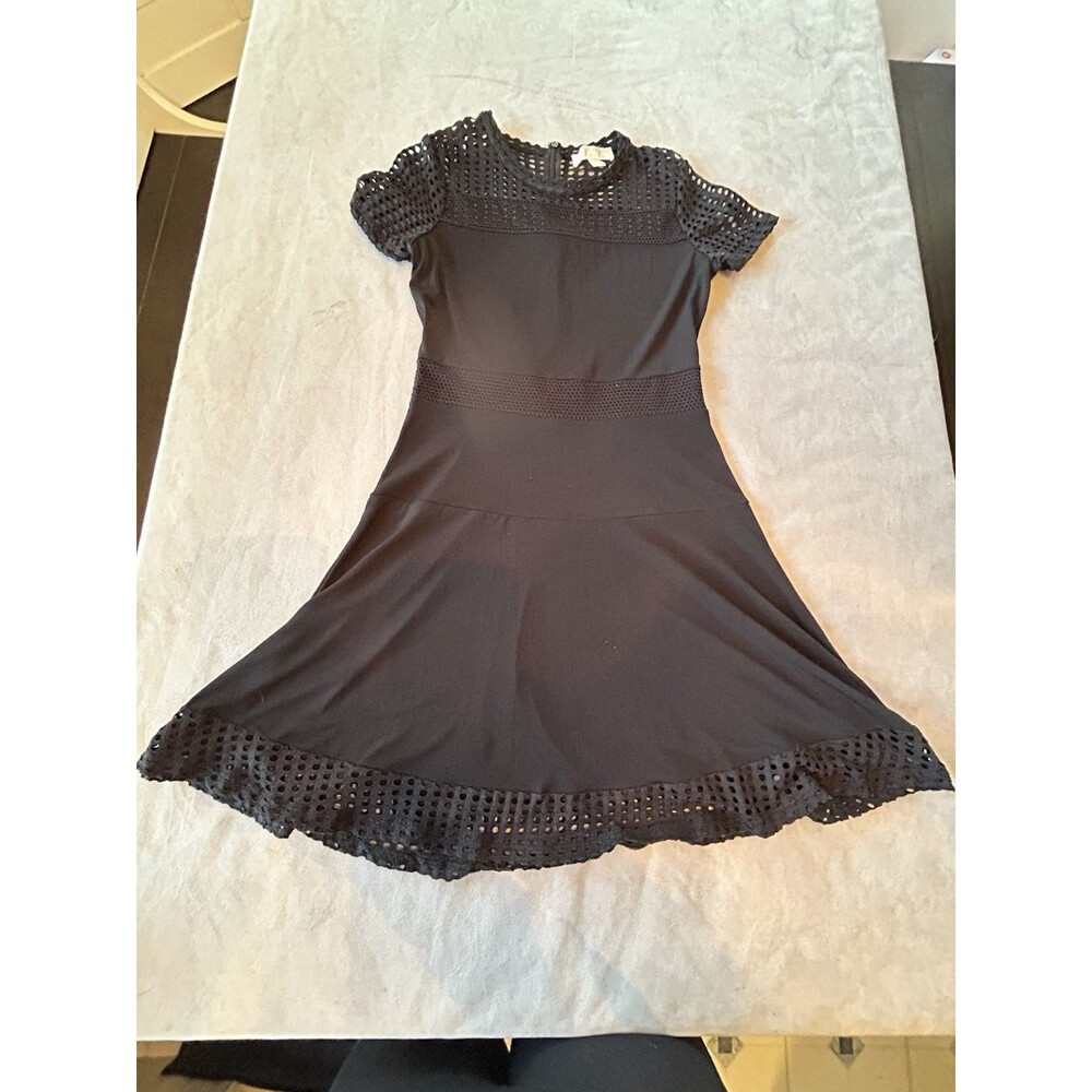 Michael Kors Women's Dress medium Black Short Sleeve knee length